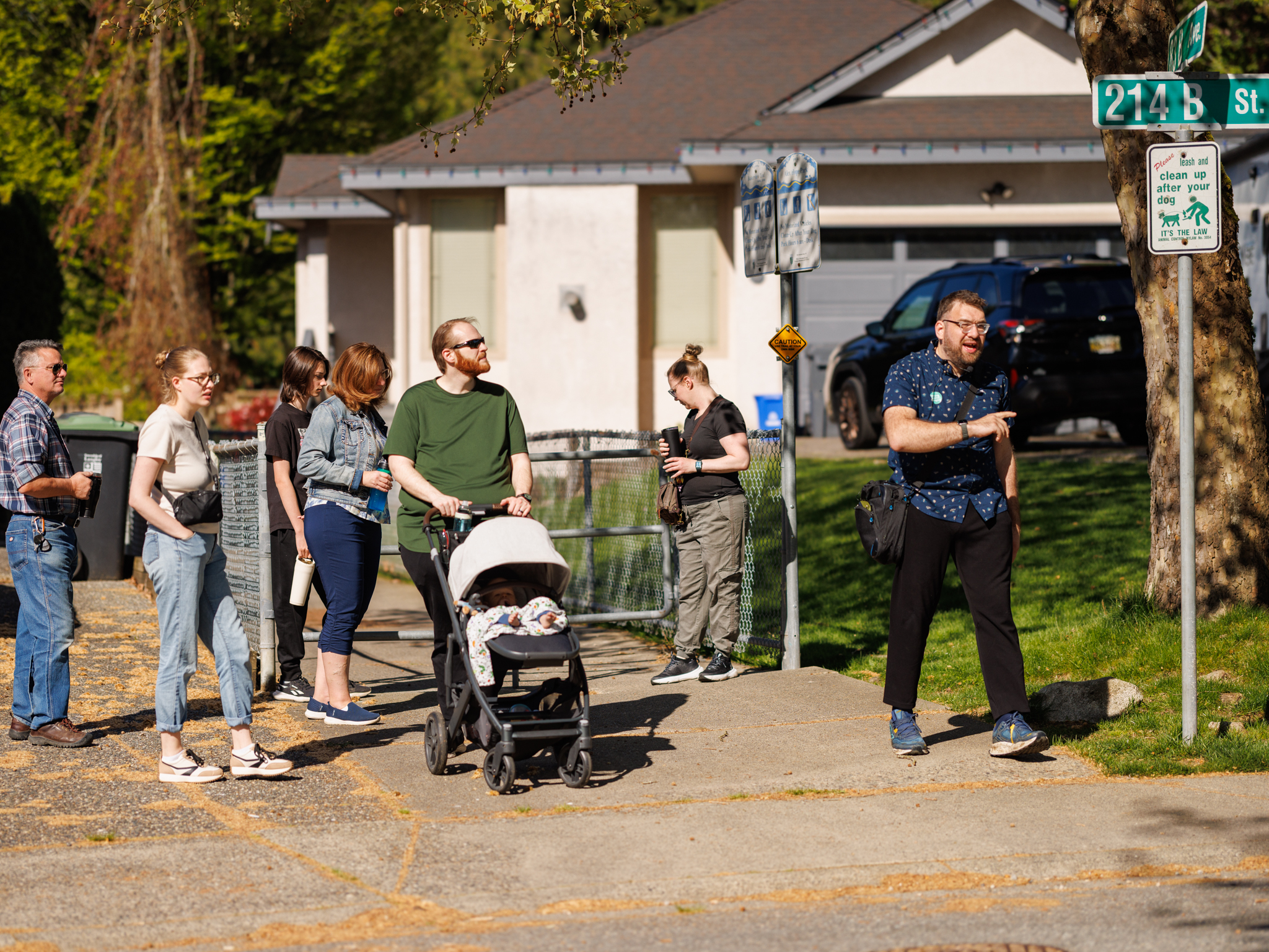 James Hansen leading a Jane's Walk in Langley, British Columbia